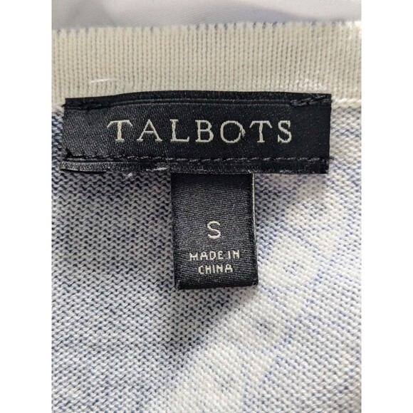 Talbot's Sweater Women’s Sz S Lightweight 3/4 Sleeve Multi Paisley 70s Vibe Mod - Picture 2 of 11